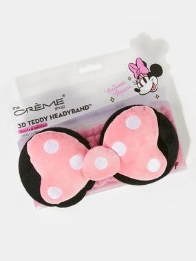 The Creme Shop Minnie Mouse Limited Edition 3D Teddy Plush Spa Headband Pink Bow